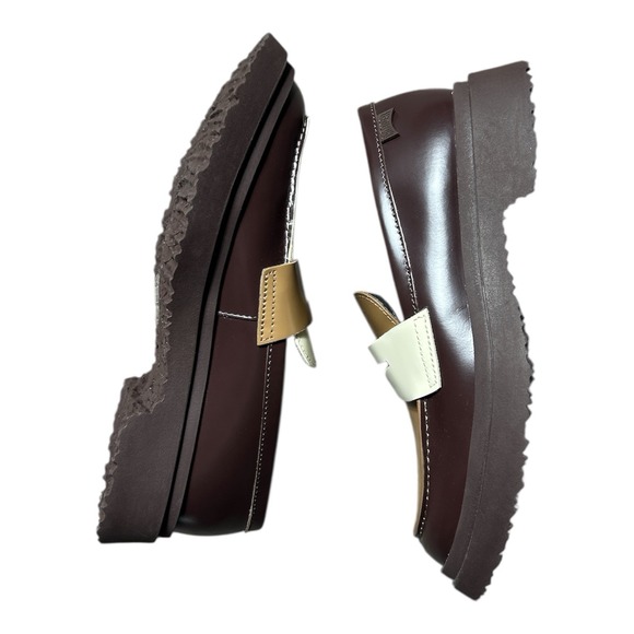 Camper Twins Loafers Women's 38 Brown White Classy Preppy US 7.5 Mismatch - Picture 3 of 5